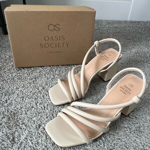 Oasis Society Cream Strappy Heels